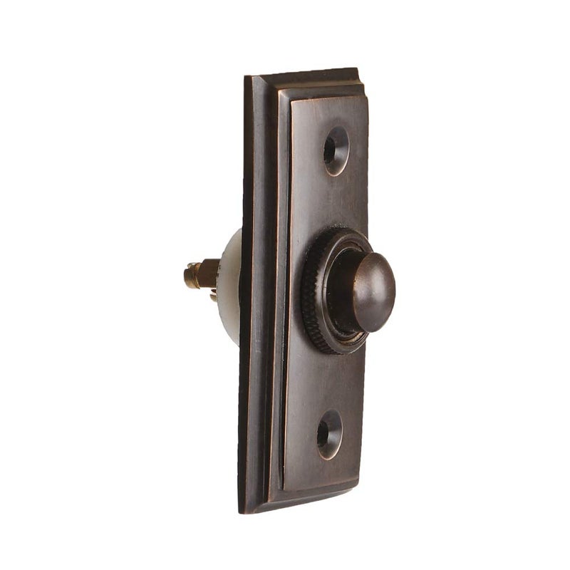 A29 Oil Rubbed Bronze Antique Doorbell Button â€“ 2 1/2" x 1 1/7" â€“ Brass Decorative Design with Recess Mount, Wired for Standard Two-Wire Chimes, Weather Resistant, Easy DIY Installation - Image 3